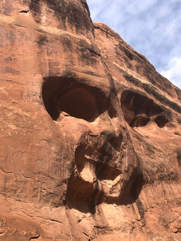 Rock formation that looks like a baby doll face