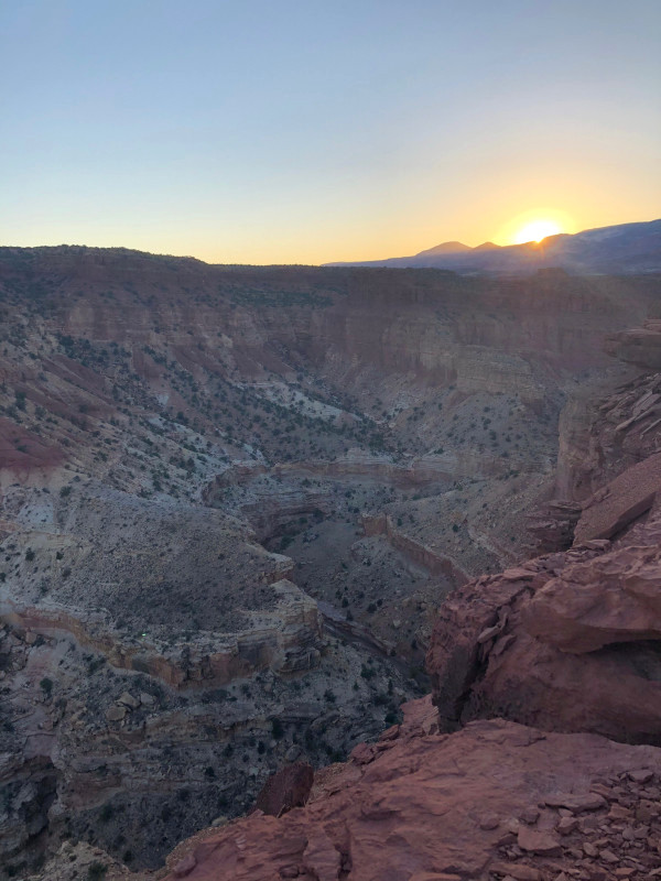 Capitol Reef park at sunset
