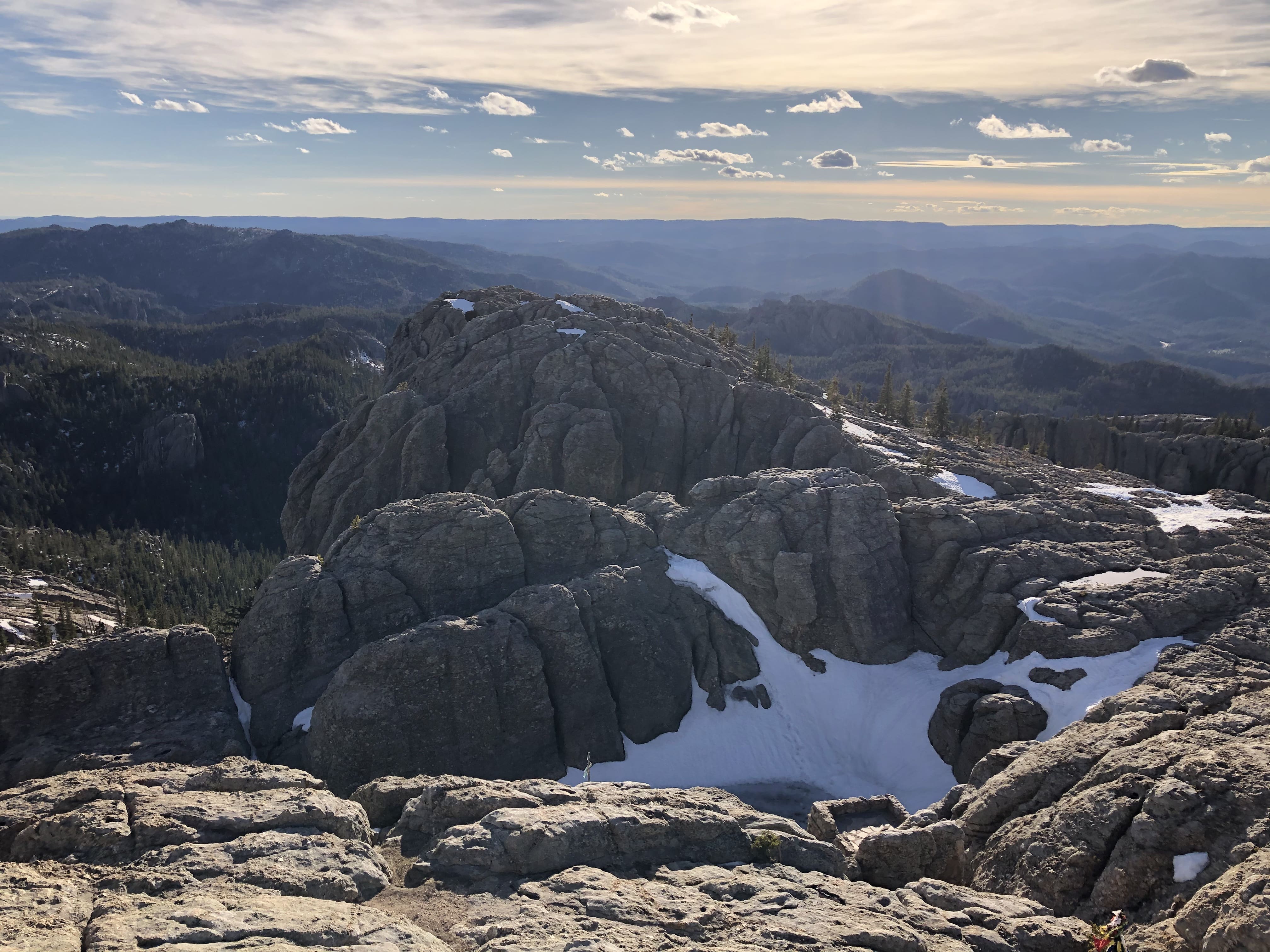 Black Elk peak covered in snow