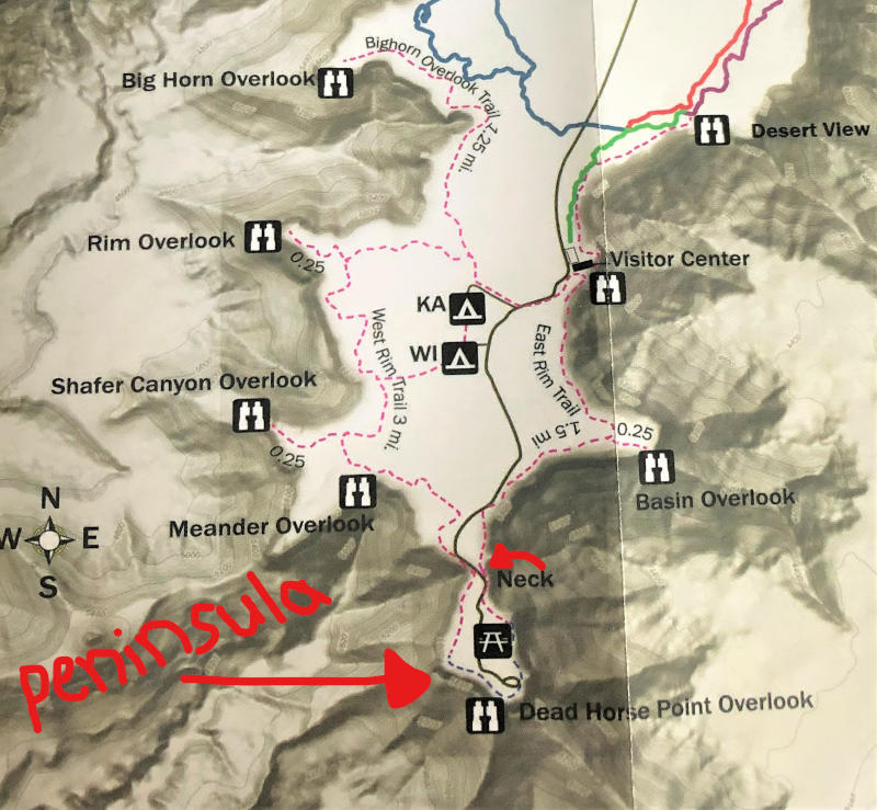 Map of Dead Horse Point State Park